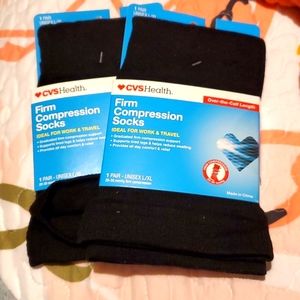 NWT 2 pairs of black CVS compression socks, firm hold